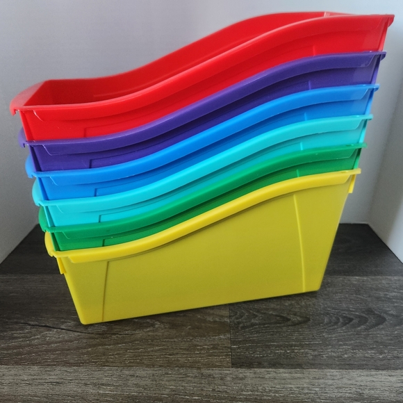 Colorful Stackable Storage Bins - Picture 1 of 6